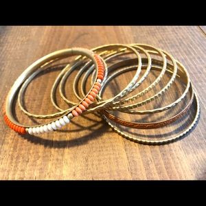 Orange and Gold colored bangle set